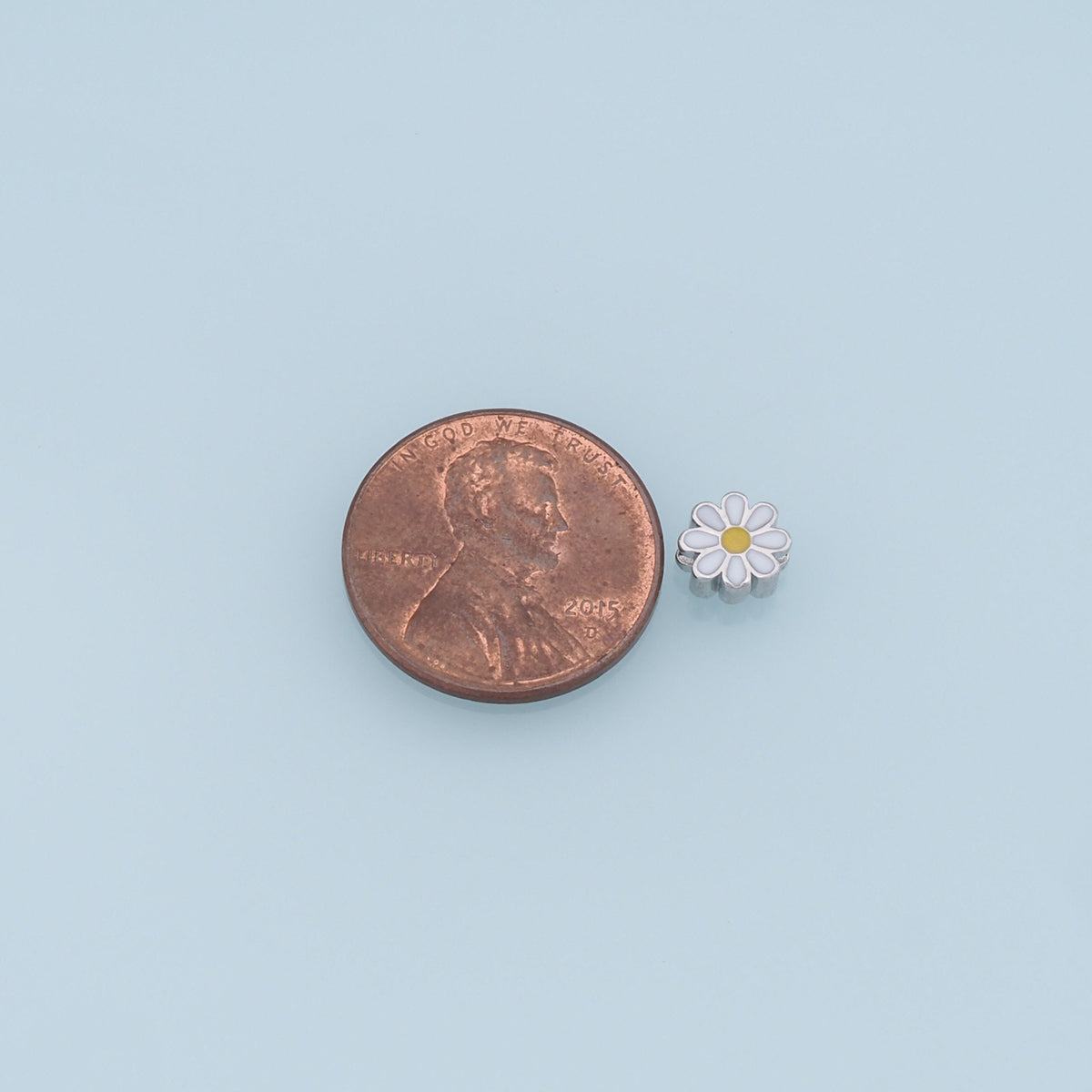Gold Enamel Flower Bead Charms,18K Gold Filled Flower Pendant,Silver flower Charm Bracelet Necklace for DIY Jewelry Making Su