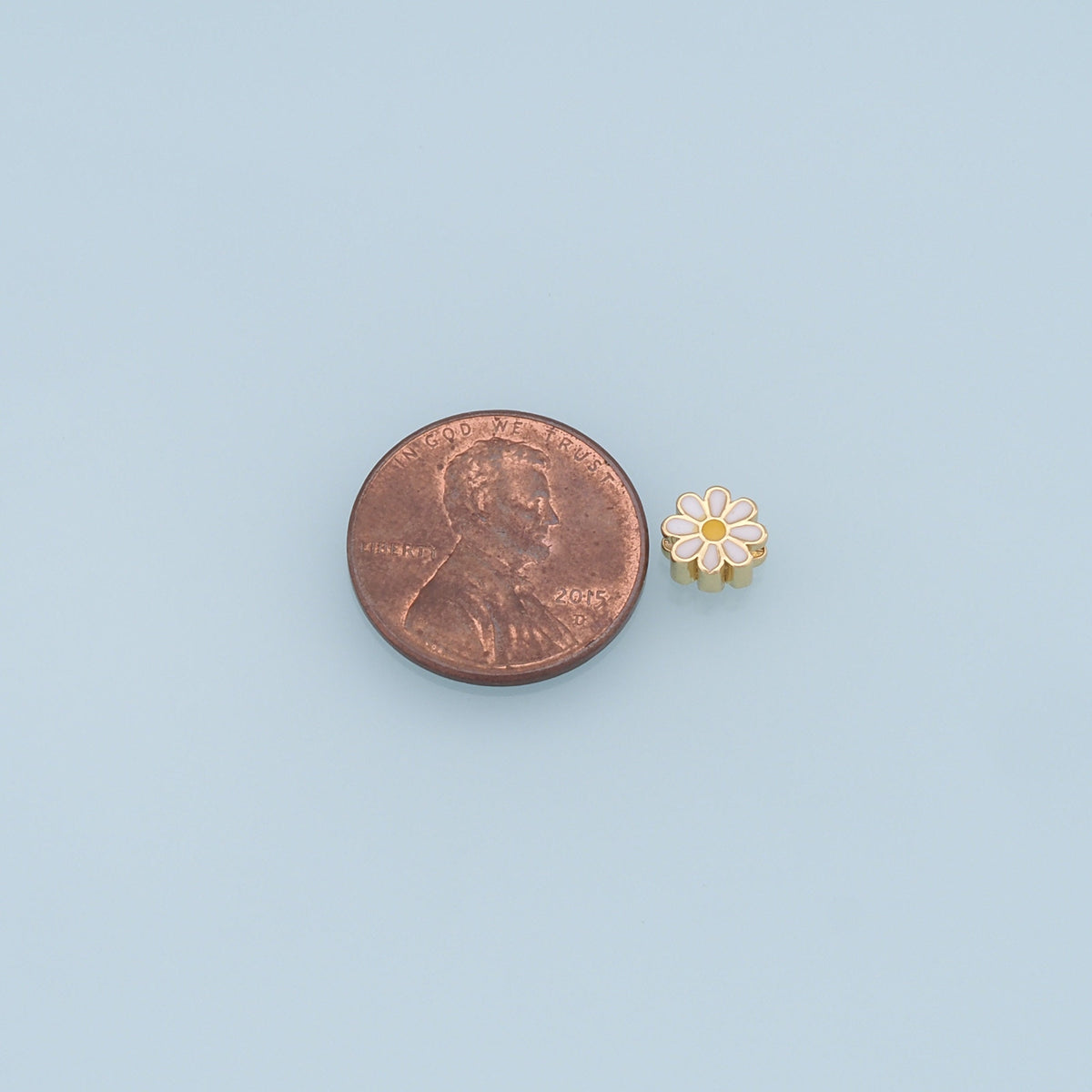 Gold Enamel Flower Bead Charms,18K Gold Filled Flower Pendant,Silver flower Charm Bracelet Necklace for DIY Jewelry Making Su