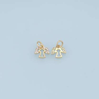 Gold Angel Charms,18K Gold Filled CZ Angel Pendant,Angel Charm Bracelet Necklace for DIY Jewelry Making Supply
