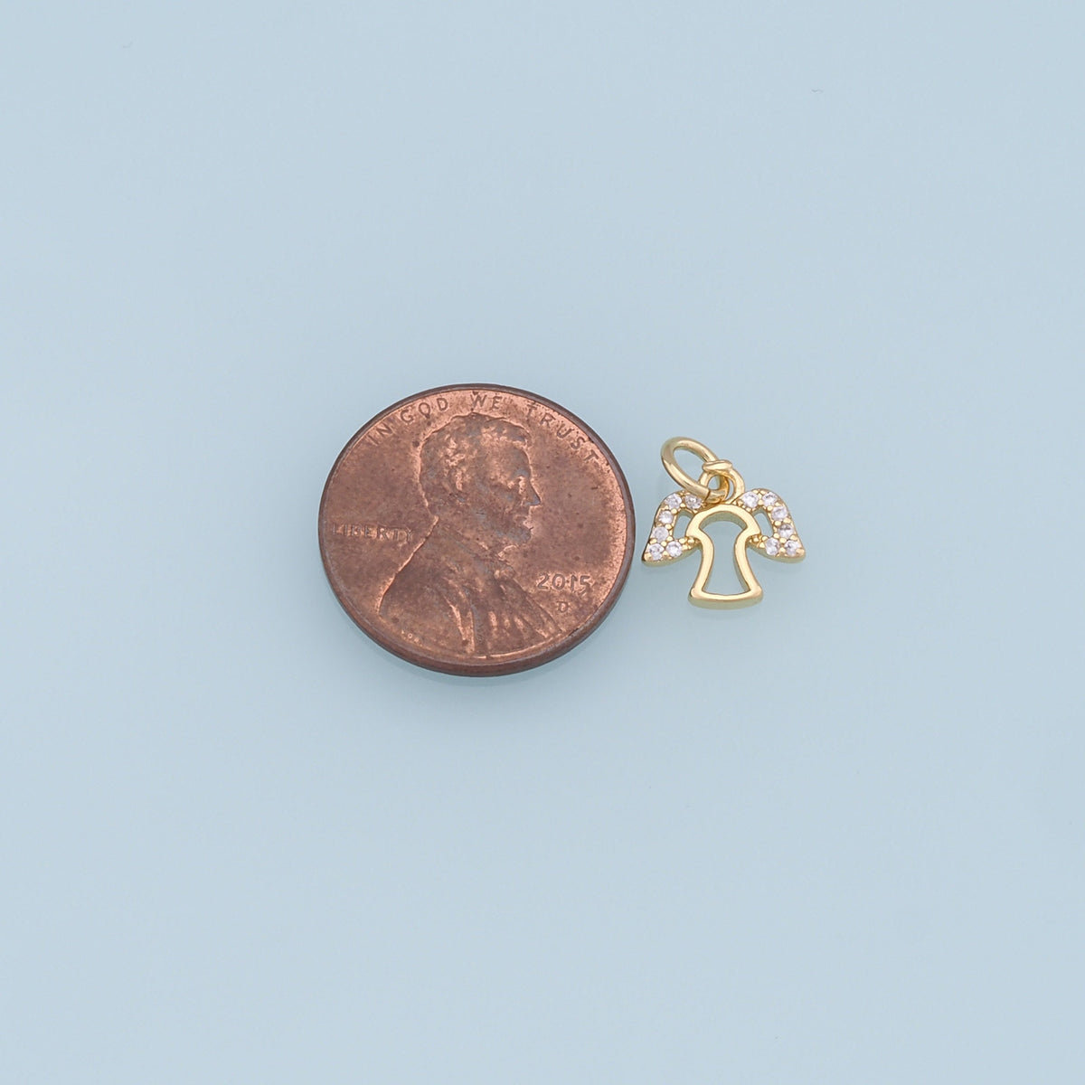 Gold Angel Charms,18K Gold Filled CZ Angel Pendant,Angel Charm Bracelet Necklace for DIY Jewelry Making Supply