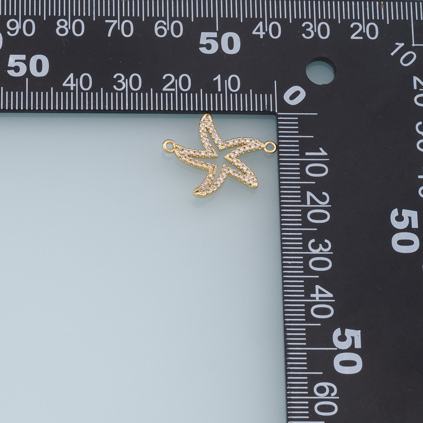 Gold Starfish Connector Charms,18K Gold Filled Sea star Pendant,Starfish Charm Bracelet Necklace for DIY Jewelry Making Supply