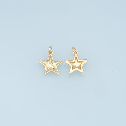 18K Gold Filled Star Charm Pendant for Jewelry Making