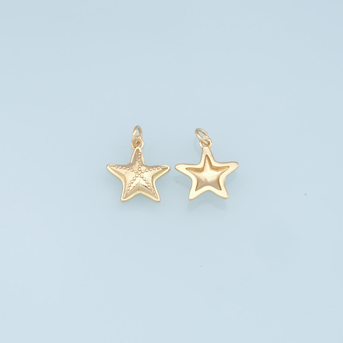 Gold Starfish Charms,18K Gold Filled Sea star Pendant,Starfish Charm Bracelet Necklace for DIY Jewelry Making Supply