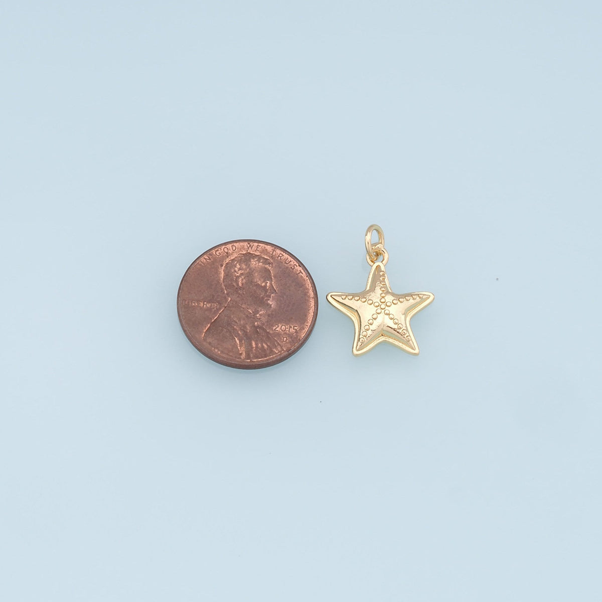 Gold Starfish Charms,18K Gold Filled Sea star Pendant,Starfish Charm Bracelet Necklace for DIY Jewelry Making Supply