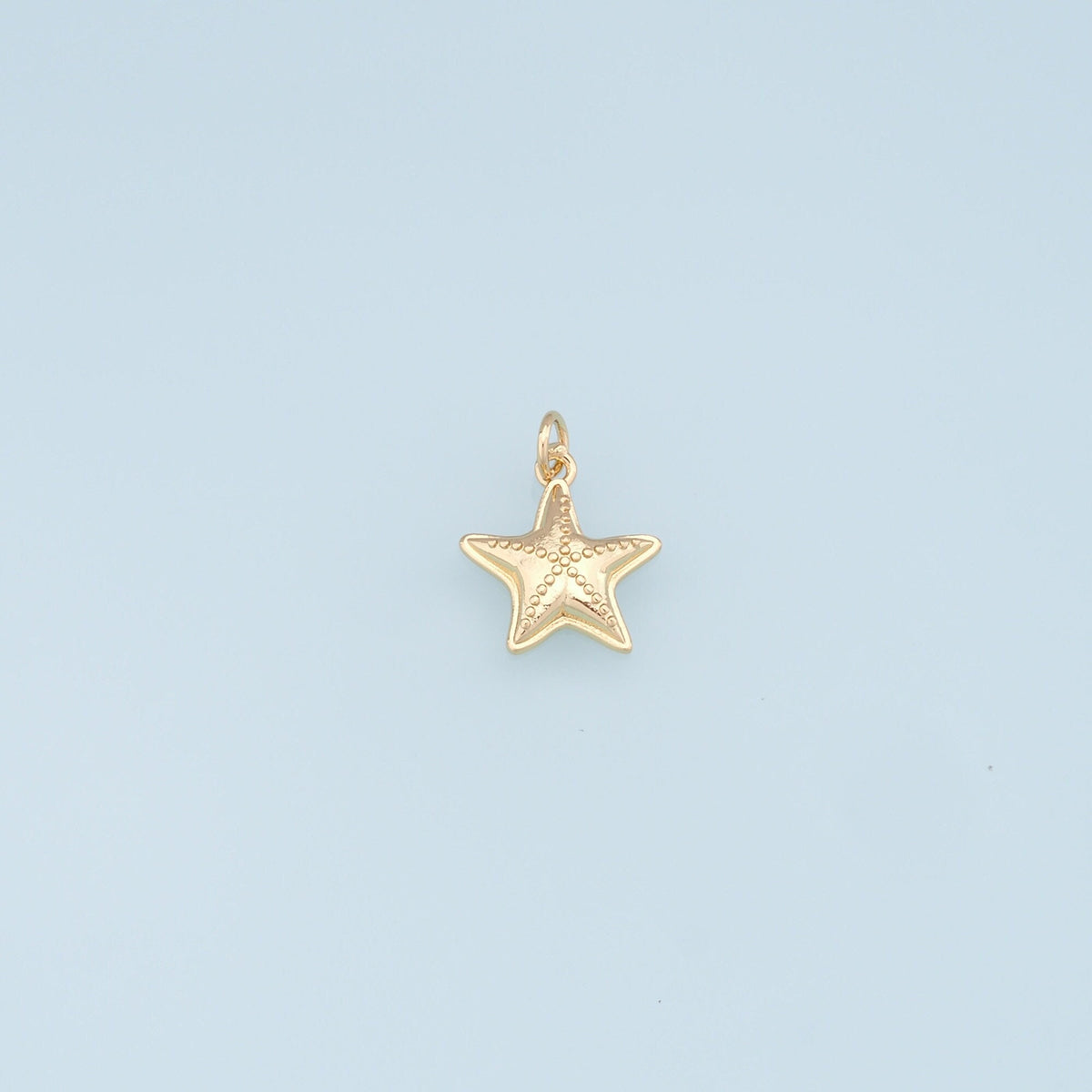 Gold Starfish Charms,18K Gold Filled Sea star Pendant,Starfish Charm Bracelet Necklace for DIY Jewelry Making Supply