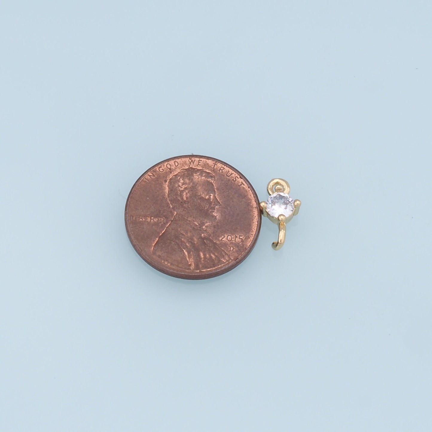 Gold tiny Round Charms,18K Gold Filled CZ Round Pendant,Silver Round Charm Bracelet Necklace for DIY Jewelry Making Supply