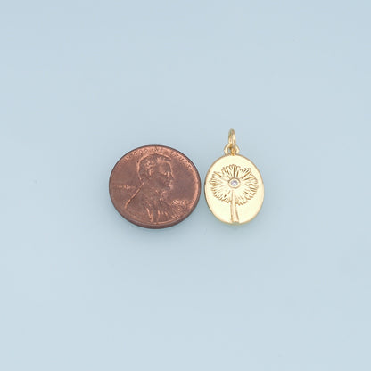 Gold Flower Charms,18K Gold Filled CZ flower Pendant,Silver flower Charm Bracelet Necklace for DIY Jewelry Making Supply