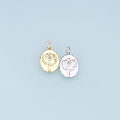 Gold Flower Charms,18K Gold Filled CZ flower Pendant,Silver flower Charm Bracelet Necklace for DIY Jewelry Making Supply