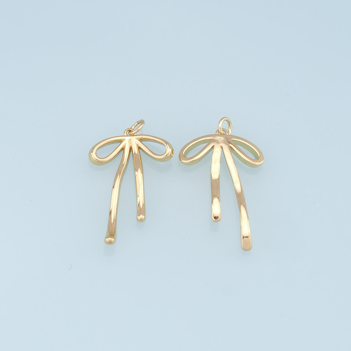 18K Gold Filled Bow Charm Pendant for Jewelry Making