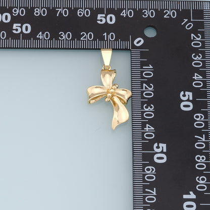 Gold Bow Charms,18K Gold Filled Bow Pendant,bow tie Charm Bracelet Necklace for DIY Jewelry Making Supply