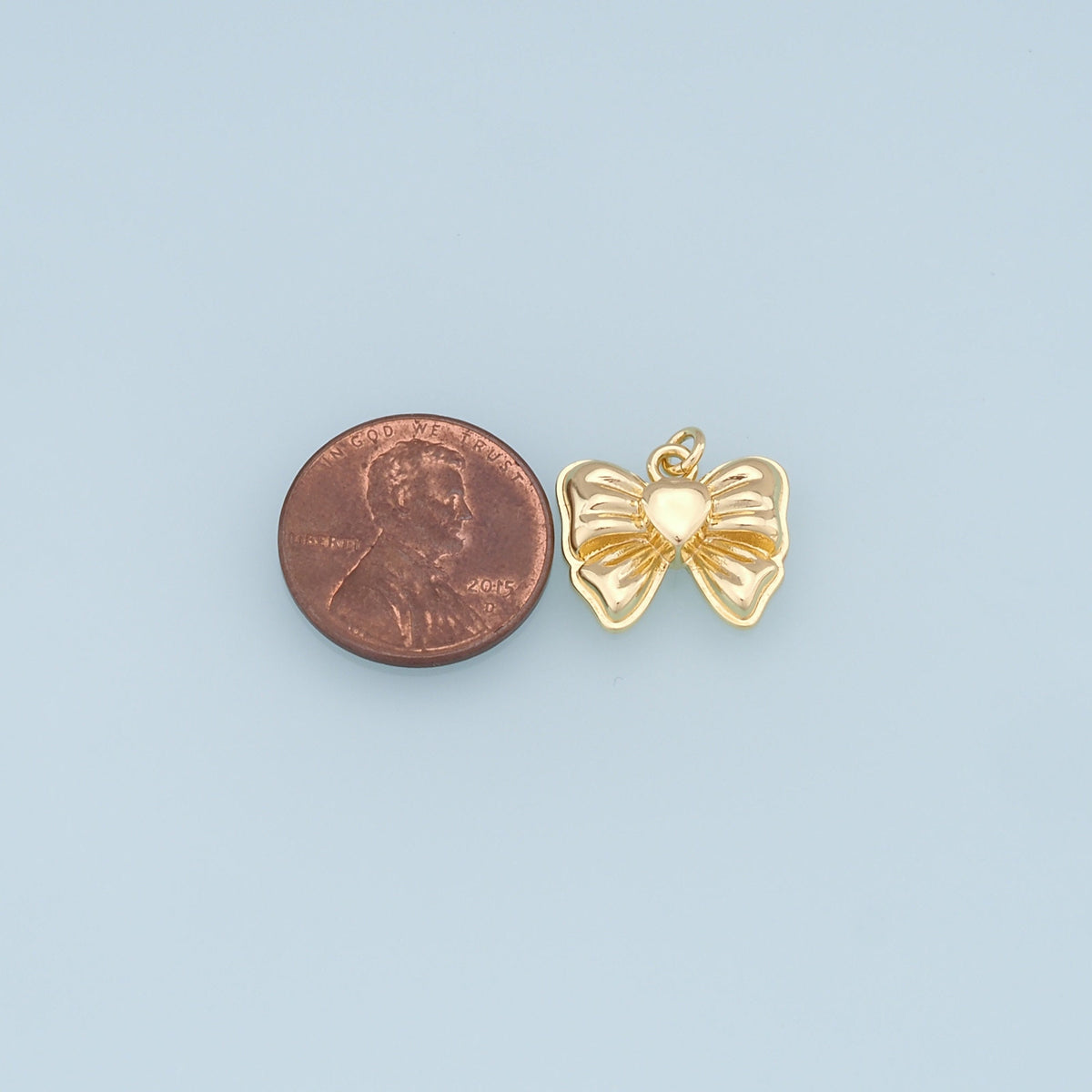 18K Gold Filled Bow Charm Pendant for Jewelry Making