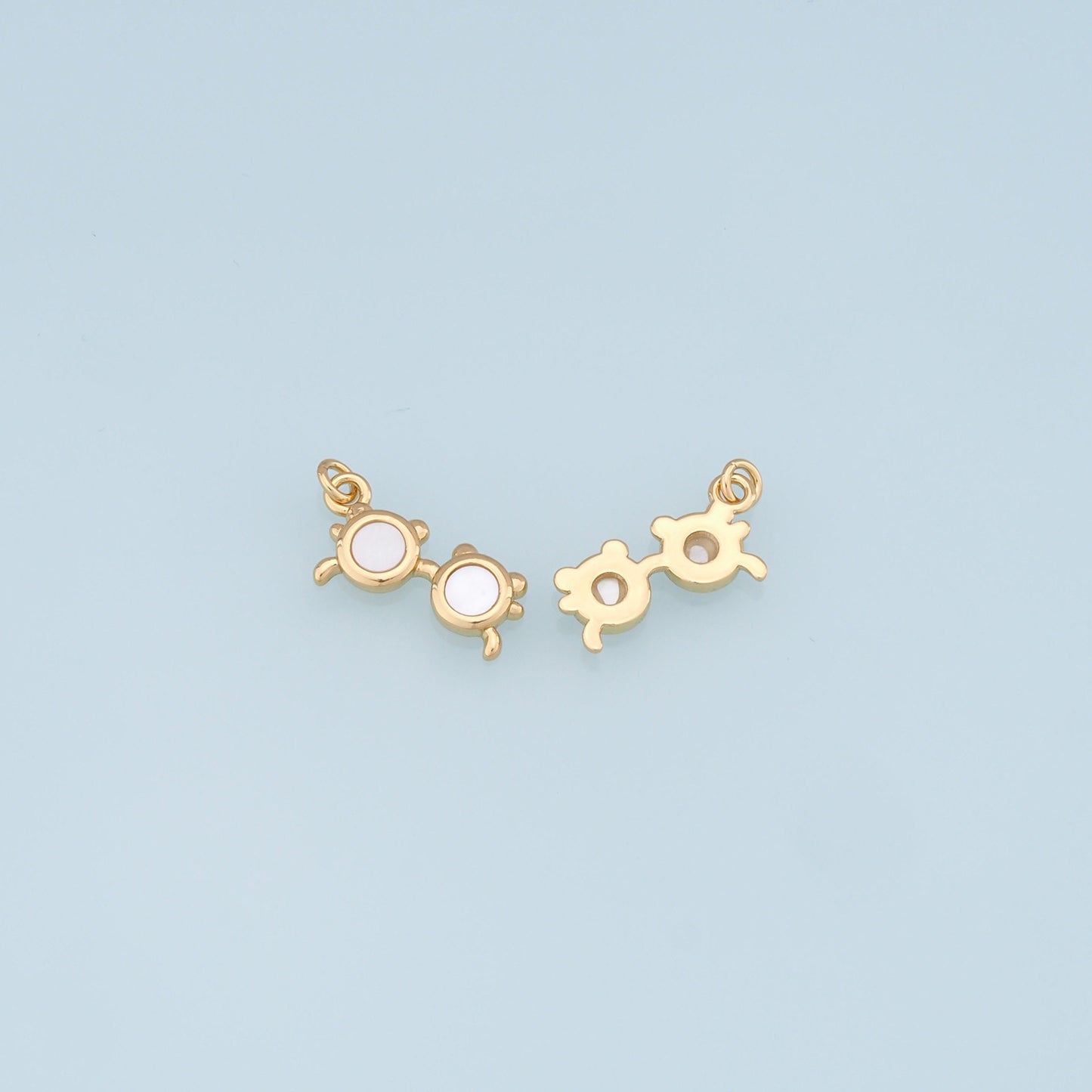 Gold Glasses Charms,18K Gold Filled Glasses Pendant,Sunglasses Charm Bracelet Necklace for DIY Jewelry Making Supply
