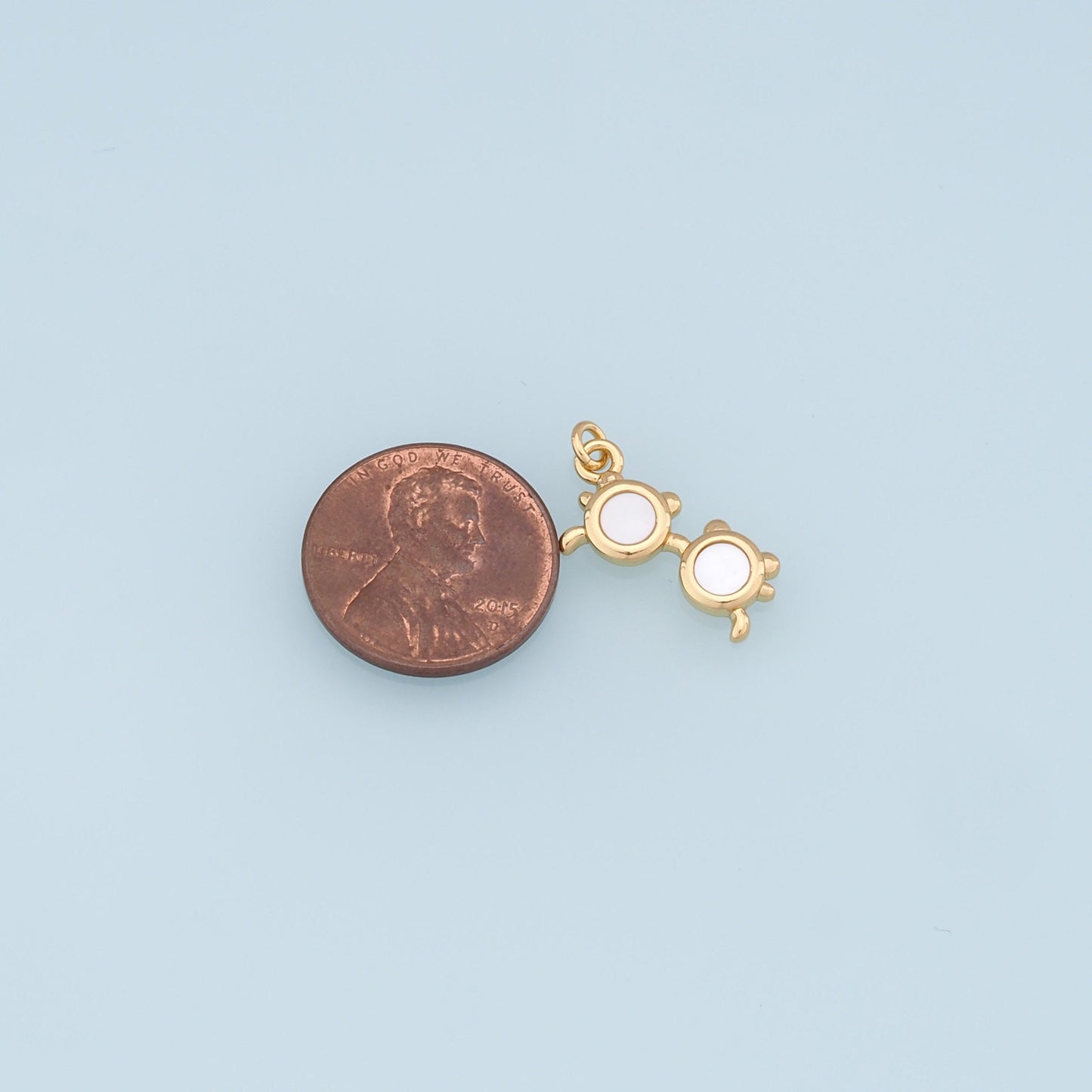 Gold Glasses Charms,18K Gold Filled Glasses Pendant,Sunglasses Charm Bracelet Necklace for DIY Jewelry Making Supply