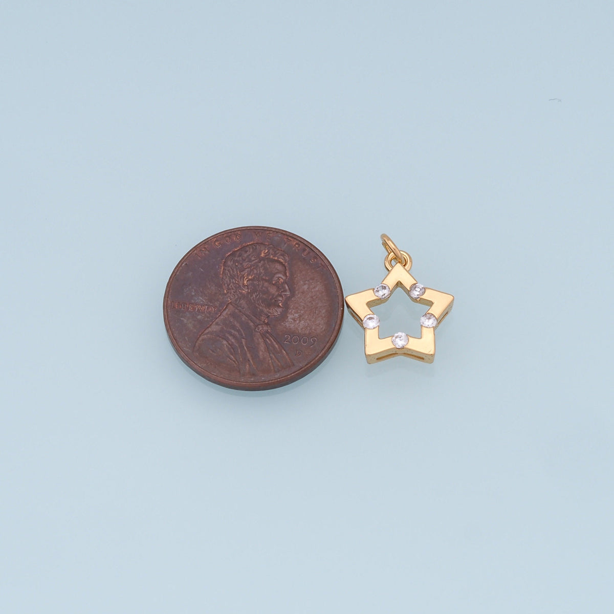 18K Gold Filled Star Pendant,CZ Micro Pave Star Charm Bracelet Necklace for DIY Jewelry Making Supply