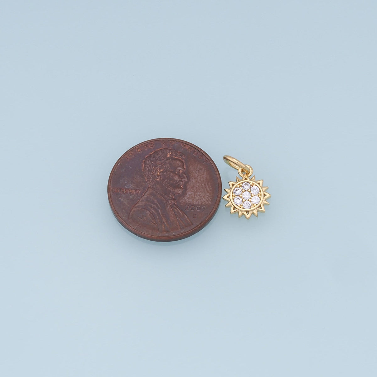 Gold CZ Sun Charms,18K Gold Filled Sun Pendant,celestial  Charm Bracelet Necklace for DIY Jewelry Making Supply