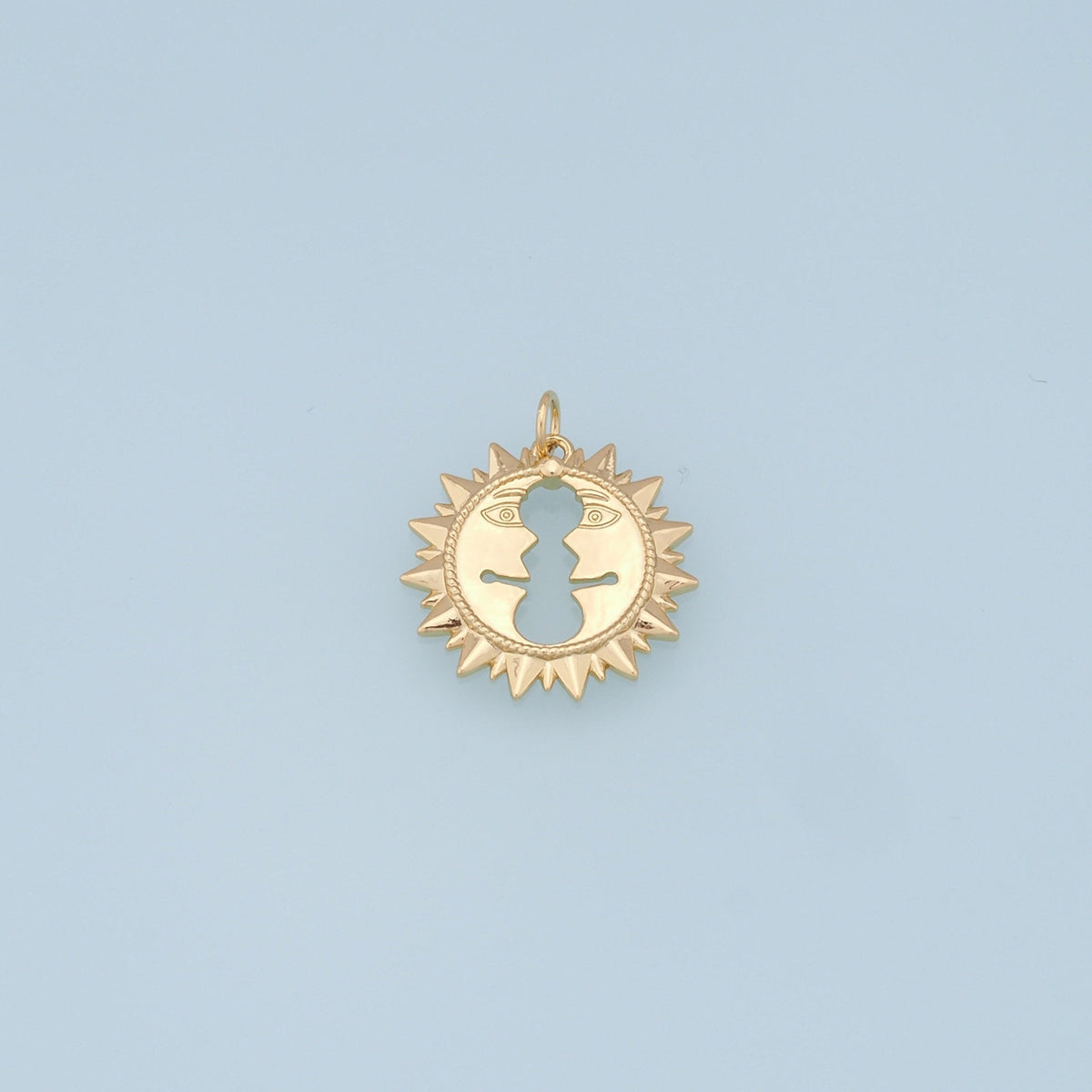 Gold Sun Charms,18K Gold Filled Sun Pendant,celestial  Charm Bracelet Necklace for DIY Jewelry Making Supply