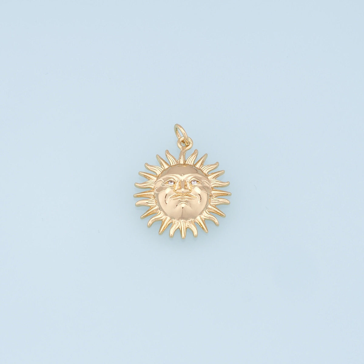 Gold Sun Charms,18K Gold Filled Sun Pendant,celestial  Charm Bracelet Necklace for DIY Jewelry Making Supply
