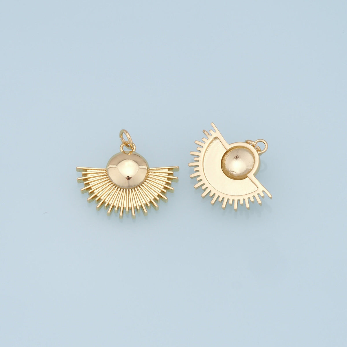 18K Gold Filled Sun Charm Pendant for Jewelry Making