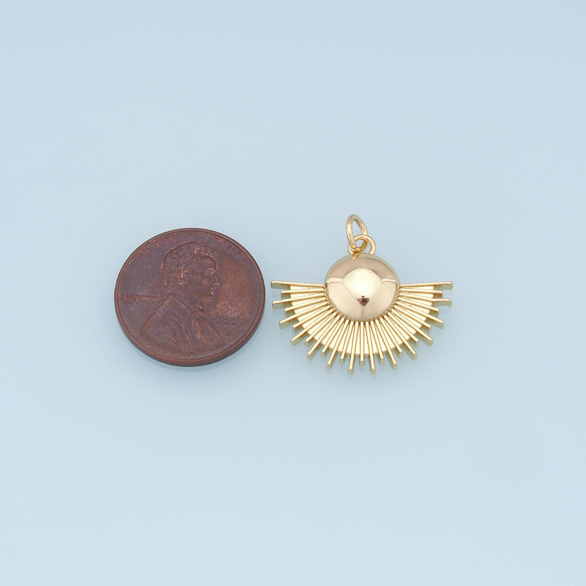 18K Gold Filled Sun Charm Pendant for Jewelry Making