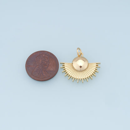 18K Gold Filled Sun Charm Pendant for Jewelry Making