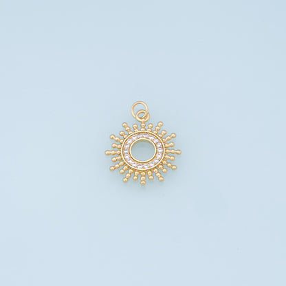 Gold CZ Sun Charms,18K Gold Filled Sun Pendant,celestial  Charm Bracelet Necklace for DIY Jewelry Making Supply