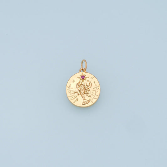 Gold Scorpion Star charms,18K Gold Filled Starburst Pendant,CZ North Star Charms Bracelet Necklace for DIY Jewelry Making Supply