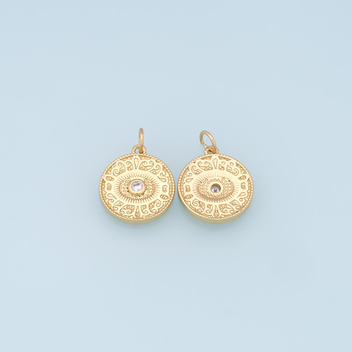 18K Gold Filled Evil Eye Charm Pendant for Jewelry Making