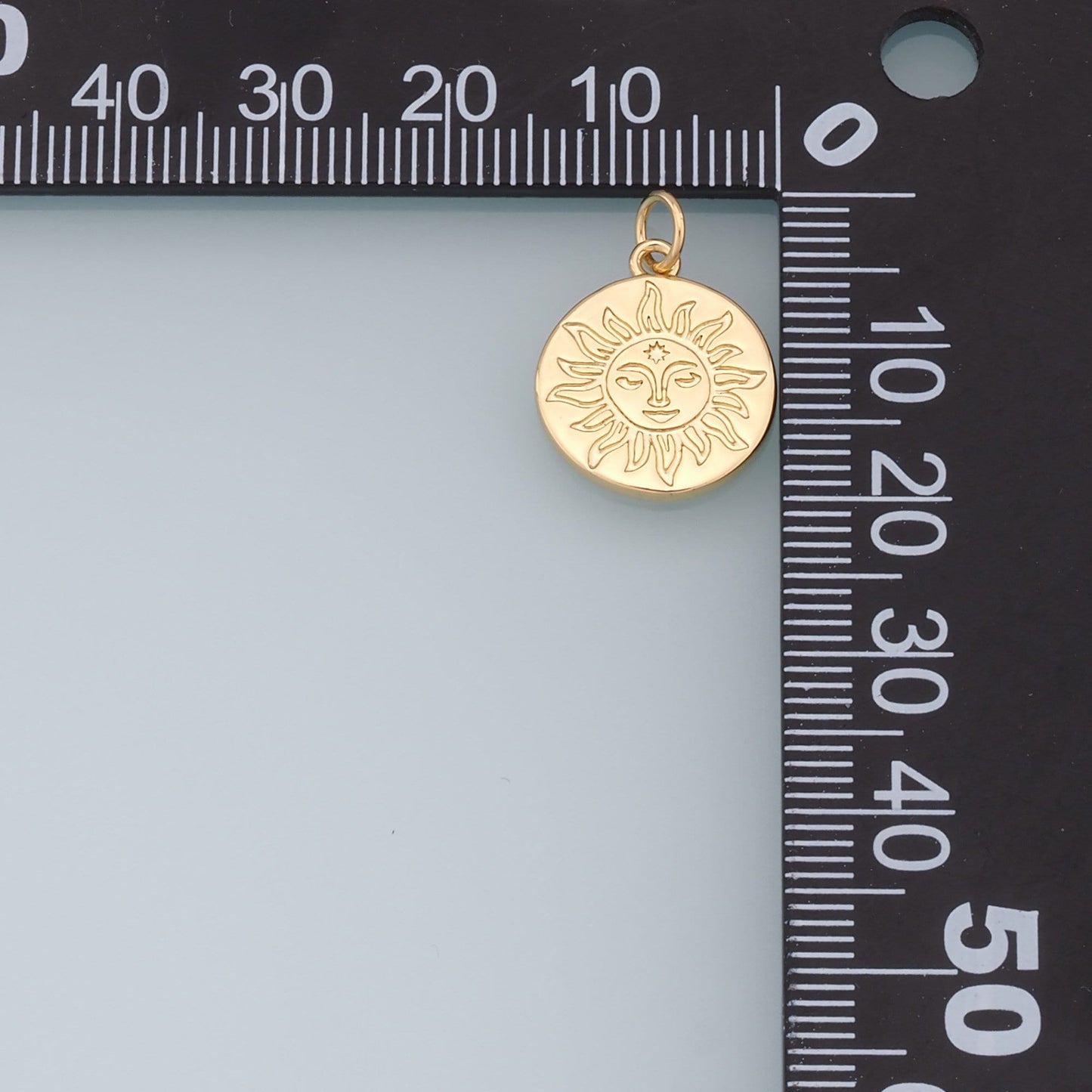 Gold Sun Charms,18K Gold Filled Round Pendant,Celestial Charm Bracelet Necklace for DIY Jewelry Making Supply