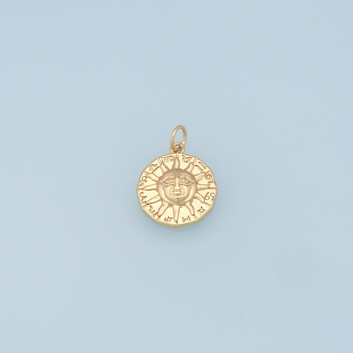 18K Gold Filled Sun Charm Pendant for Jewelry Making