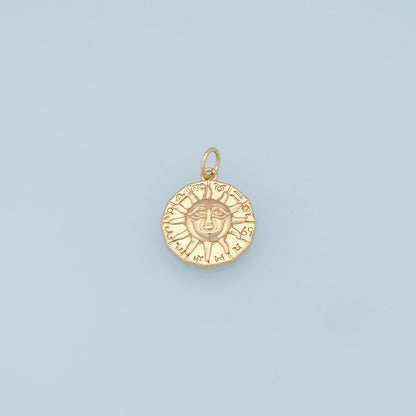 18K Gold Filled Sun Charm Pendant for Jewelry Making