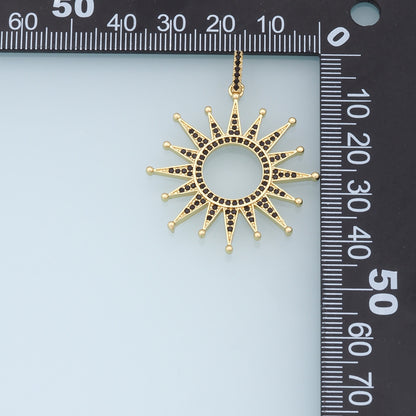 Gold CZ Sun Charms,18K Gold Filled Sun Pendant,celestial  Charm Bracelet Necklace for DIY Jewelry Making Supply