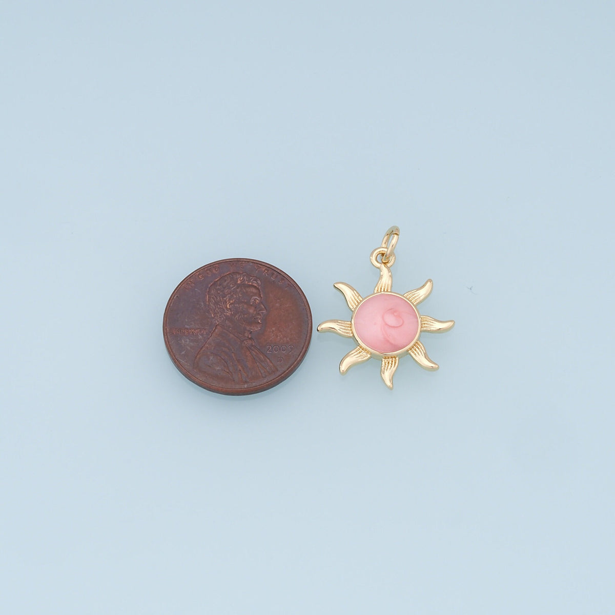 18K Gold Filled Sun Charm Pendant for Jewelry Making