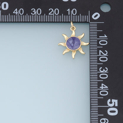 18K Gold Filled Sun Charm Pendant for Jewelry Making