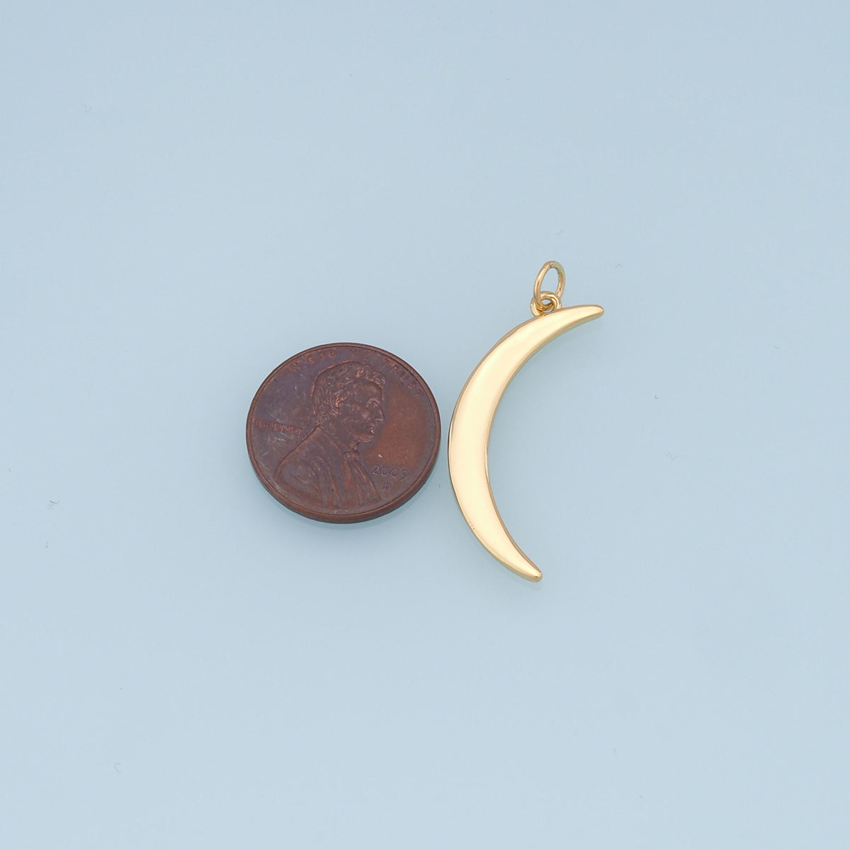 Gold Moon Charms,18K Gold Filled Moon Pendant,Celestial Charm Bracelet Necklace for DIY Jewelry Making Supply
