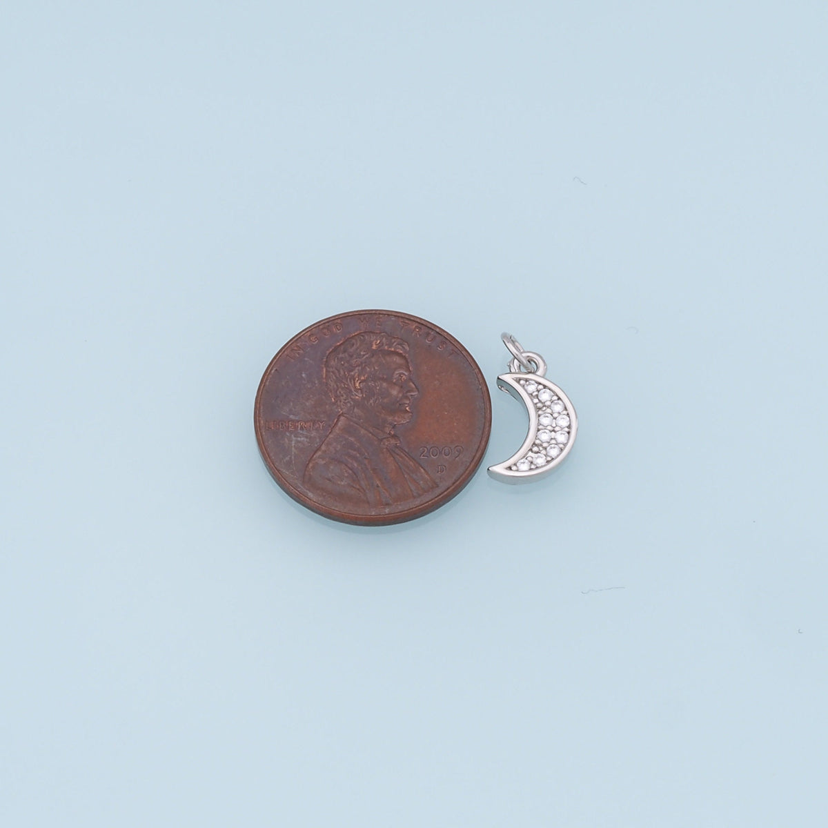 18K Gold Filled Moon CZ Charm Pendant for Jewelry Making