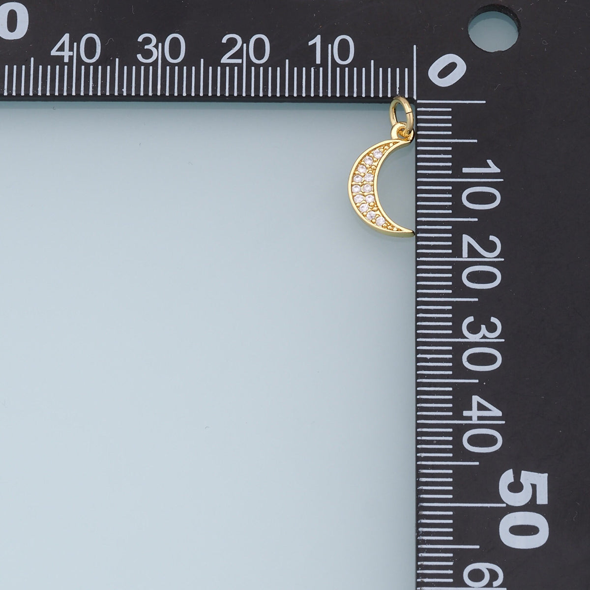 18K Gold Filled Moon CZ Charm Pendant for Jewelry Making