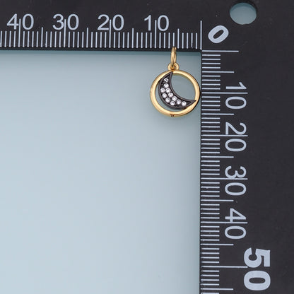 18K Gold Filled Moon CZ Charm Pendant for Jewelry Making