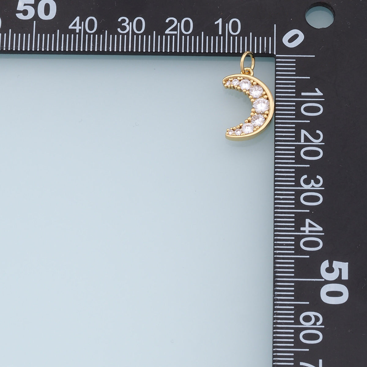 Gold Moon Charms,18K Gold Filled Moon Pendant,CZ Micro Pave Star Charm Bracelet Necklace for DIY Jewelry Making Supply