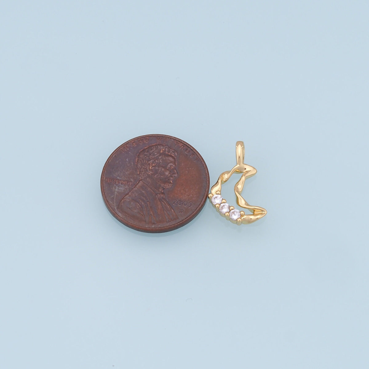 Gold Moon Charms,18K Gold Filled Moon Pendant,CZ Micro Pave Star Charm Bracelet Necklace for DIY Jewelry Making Supply