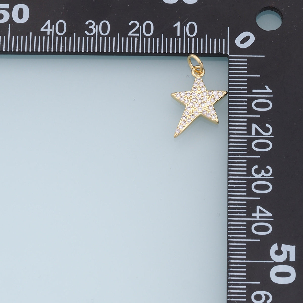 18K Gold Filled Cubic Zirconia Star Charm Pendant for Jewelry Making