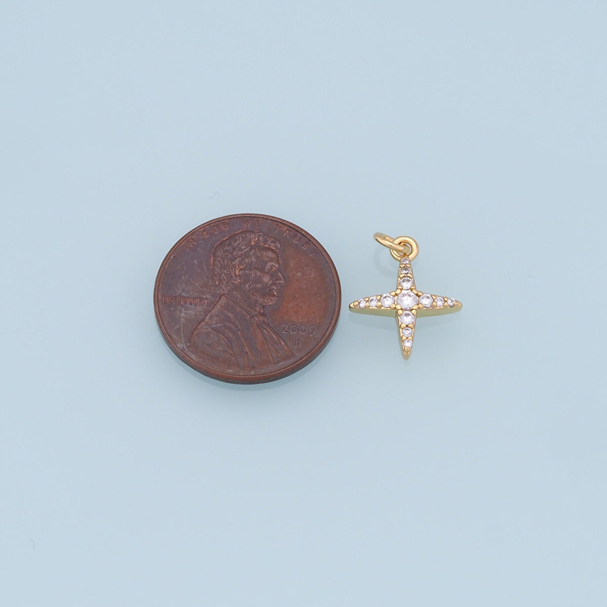 Gold Star Charms,18K Gold Filled Starburst Pendant,CZ Black North Star Charm Bracelet Necklace for DIY Jewelry Making Supply