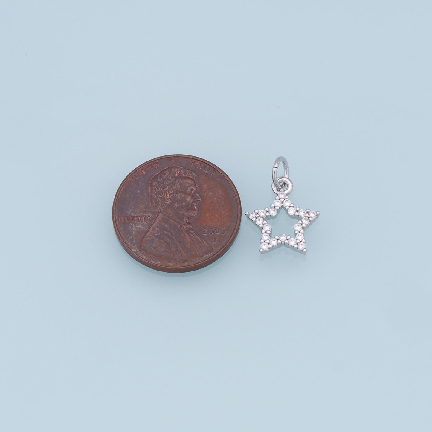 18K Gold Filled Star Pendant,CZ Star Charm Bracelet Necklace for DIY Jewelry Making Supply