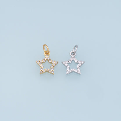 18K Gold Filled Star Charm Pendant for Jewelry Making