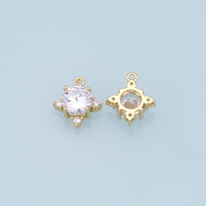 18K Gold Filled Star Pendant,CZ Star Charm Bracelet Necklace for DIY Jewelry Making Supply