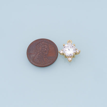 18K Gold Filled Star Pendant,CZ Star Charm Bracelet Necklace for DIY Jewelry Making Supply
