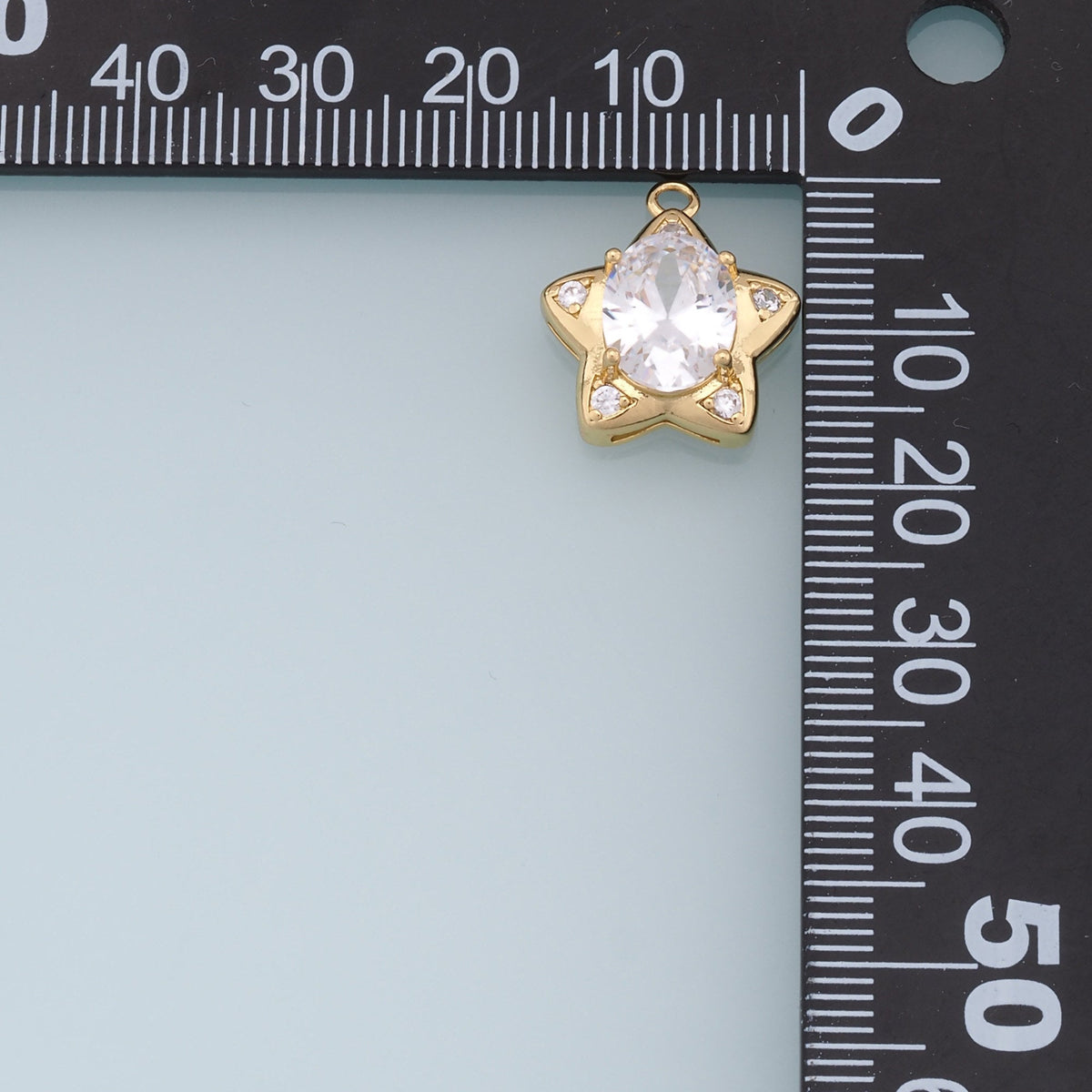 18K Gold Filled Star CZ Charm Pendant for Jewelry Making