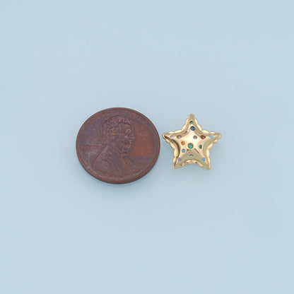 Gold Star Charms,18K Gold Filled Star Pendant,Color Star Charm Bracelet Necklace for DIY Jewelry Making Supply