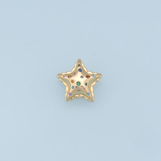 Gold Star Charms,18K Gold Filled Star Pendant,Color Star Charm Bracelet Necklace for DIY Jewelry Making Supply