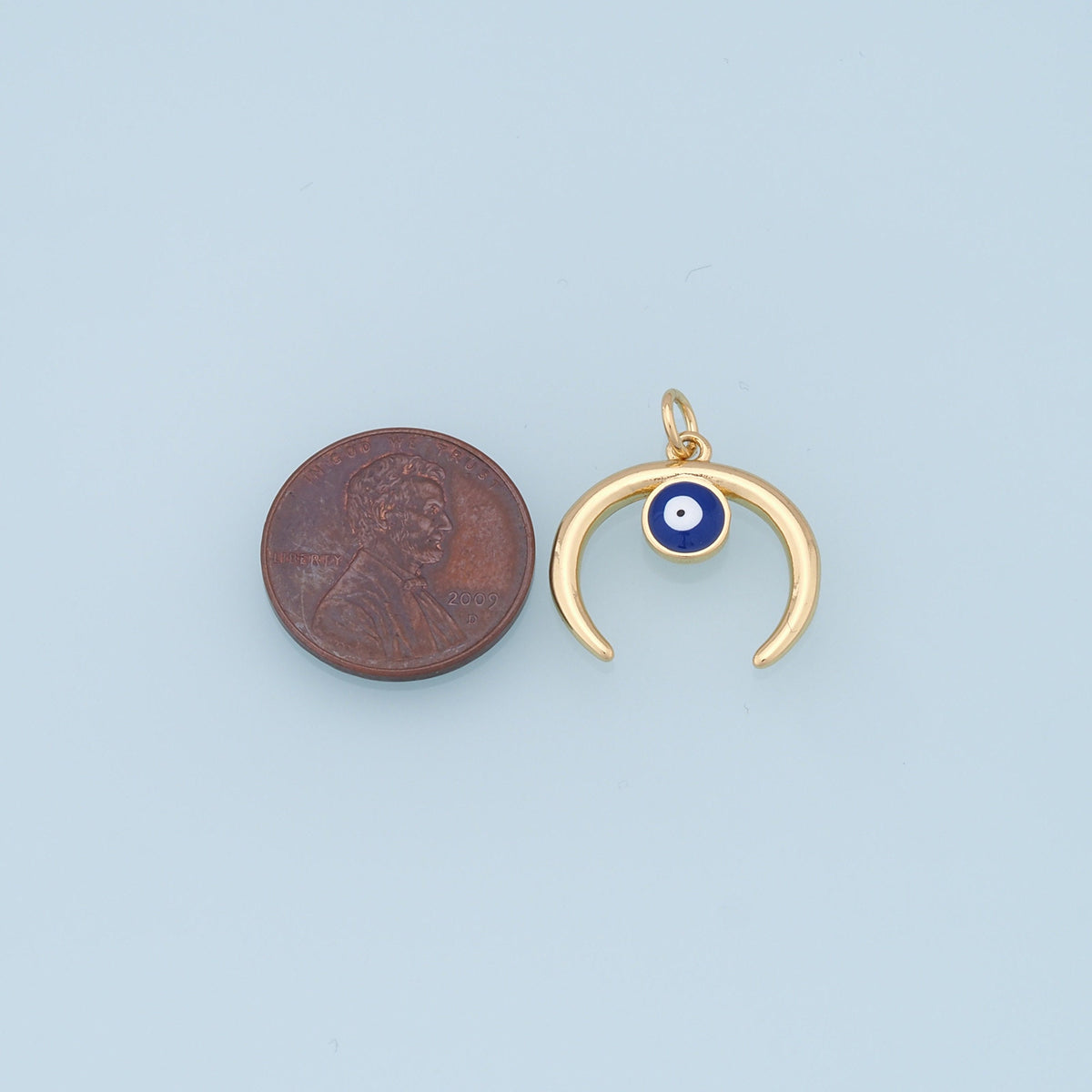 18K Gold Filled Evil Eye Charm Pendant for Jewelry Making
