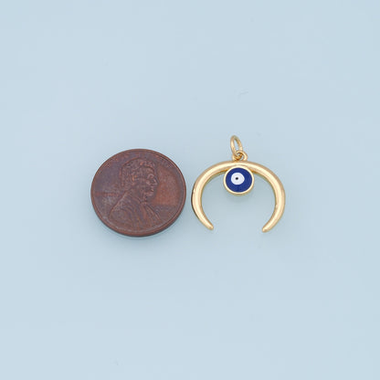 18K Gold Filled Evil Eye Charm Pendant for Jewelry Making